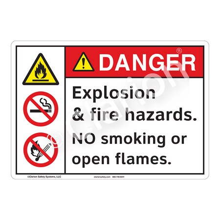 ANSI/ISO Compliant Danger/Explosion Safety Signs Outdoor Weather Tuff Aluminum (S4) 12 X 18